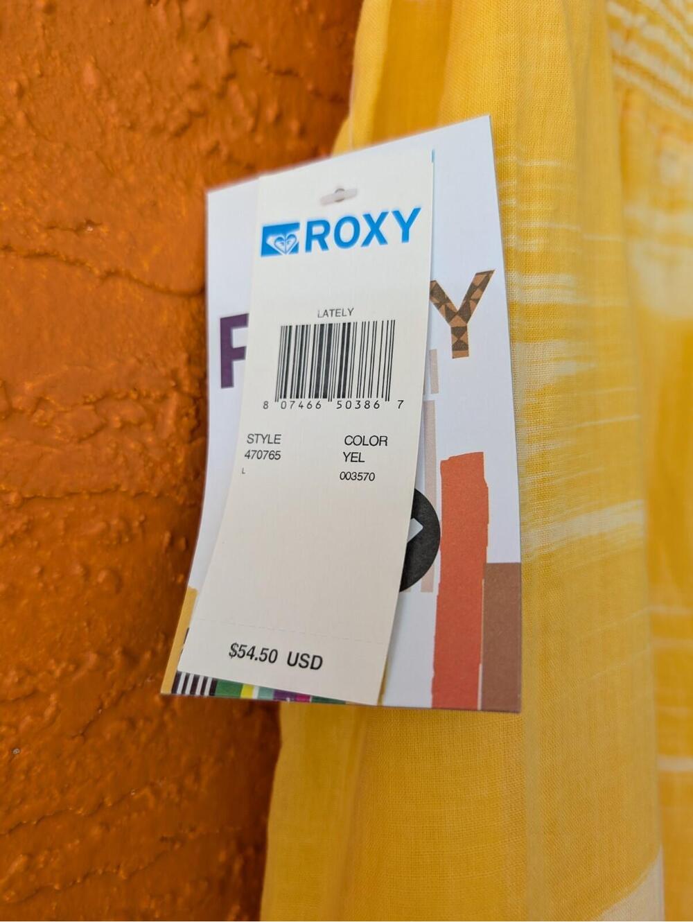Roxy Yellow and White Tie-Dye Maxi Sundress - Picture 4 of 9